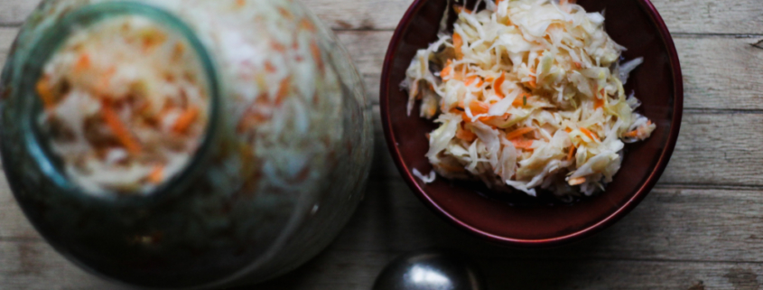 Sauerkraut: white cabbage, carrots and caraway seeds