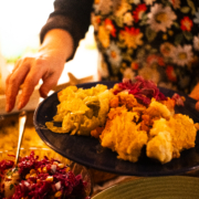 Serving winter food on a plate