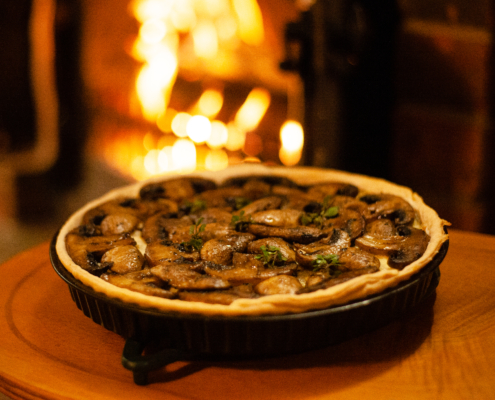 Celeriac and mushroom tart